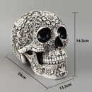 GobekUsa 20cm Carved Skull Figurine Halloween Home Decor Craft Sculpture Ornament