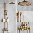 GobekUsa Brass Shower Set with 8" Rainfall Head and Hand Sprayer