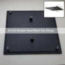 GobekUsa 8-20" Black Ultra-thin Rain Shower Head for Bathroom Square Rainfall Faucet