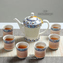 GobekUsa Blue White Porcelain Tea Set Kungfu Teaware Green Puer Tea Cup Pot Teatime Set