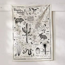 GobekUsa Desert Species Botanical Floral Wall Hanging Tapestry Diagram Illustration