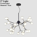 GobekUsa Glass Ball Firefly LED Tree Branch Chandelier Industrial Black Lighting