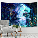 GobekUsa Dreamy Castle Mushroom Tapestry Psychedelic Wall Hanging Hippie Kids Decor