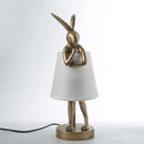GobekUsa Bathing Rabbit Resin Table Lamp for Living Room and Bedroom Decor