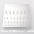 GobekUsa 16 Inch Stainless Steel Chrome Square Rainfall Shower Head for Bathroom