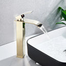 GobekUsa Gold Basin Faucet Single Level Mixer Tap Hot Cold Water Bathroom Sink Tap