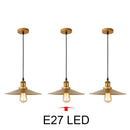 GobekUsa Gold Wrought Iron Chandelier Pendant Light, E27 LED, Nordic Retro Style