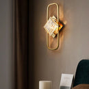 GobekUsa Crystal Gold Wall Lamp | Modern Minimalist LED Indoor Lighting for Living Room & Bedroom