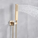 GobekUsa Golden 8" Rainfall Shower Faucet Set with Handshower - Wall Mounted Luxury Mixer Tap