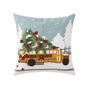 GobekUsa Christmas Embroidered Cushion Cover 45x45cm - Red Green Santa Snowflake Deer Snowman