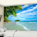 GobekUsa Beach Coconut Tree Mandala Tapestry Wall Hanging Psychedelic Bohemian Decor