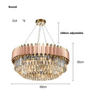 GobekUsa E14 LED Crystal Stainless Steel Rose Gold Pendant Lights