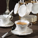 GobekUsa Gold Wave Bone China Tea Cup Set 200ml High-grade Porcelain Drinkware