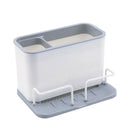 GobekUsa Double Grid Cutlery Organizer Drainer - Kitchen Utensil Holder and Sponge Rack