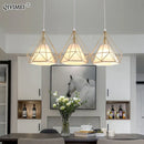 GobekUsa Gold Triangle Pendant Lights: Nordic Style 1head/3heads Metal Fixtures, Simple Décor Lighting