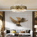 GobekUsa Gold LED Crystal Clear Art Deco Chandelier for Foyer