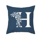GobekUsa Blue Letter Pillowcase Solid Color Fleece Sofa Cushion, 45x45CM
