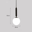 GobekUsa Glass Ball LED Pendant Light for Bedroom and Bar, Modern Globe Hanging Ceiling Lamp