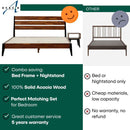 Emery Bed Frame & Nightstand Set - Acacia Solid Wood Bedroom Furniture