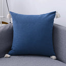 GobekUsa Boho Style Tassel Pillow Cover Set for Sofa Bed, Beige Grey Blue Yellow