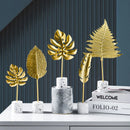 GobekUsa Gold Leaf Decorations on Marble Base - Creative Metal Crafts for Home Decor