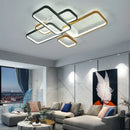 GobekUsa Black+Gold Modern LED Chandelier for Living Room Dimmable Nordic Minimalism Lighting