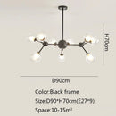 GobekUsa Black Postmodern Sputnik Chandelier for Dining Room and Home Decor