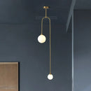 GobekUsa Glass Ball Pendant Lights with U-Shaped Metal Rod - Nordic Modern Design