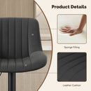 Swivel Counter Height Bar Stools with Backs, Synthetic Leather & Iron Frame (Set of 2)