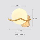 GobekUsa Japanese Moon Wood Wall Lamp - Minimalist Design - LED Sconce Lights
