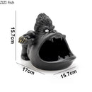 GobekUsa Gorilla Ceramic Ashtray: Cartoon Animal Decor & Gift