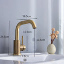 GobekUsa Brushed Gold Basin Faucet Single Handle Deck Mounted Cold Hot Mixer Tap