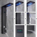 GobekUsa LED Rainfall Shower Panel Set with Temperature Screen and Hand Sprayer