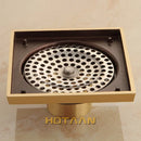 GobekUsa Antique Brass Flower Art Bathroom Floor Drain Waste Grate