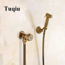 GobekUsa Antique Bronze Douche Bidet Sprayer Set with Copper Valve - Jet Shower Head