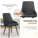 Upholstered Dining Chairs Set of 2 — PU Leather with Thick Cushion, Contemporary Reclining Design