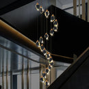 GobekUsa Crystal Diamond Chandelier for Duplex Building Stairwell Loft Pendant Lighting