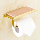GobekUsa Bathroom Paper Phone Holder Shelf Towel Rack Toilet Tissue Box Silver Gold