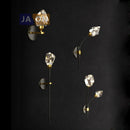 GobekUsa Black Gold Copper Crystal LED Wall Sconce Light for Bedroom Corridor