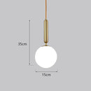 GobekUsa Glass Ball LED Pendant Light for Bedroom and Bar, Modern Globe Hanging Ceiling Lamp