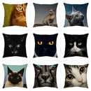 GobekUsa Cute Cat Sofa Cotton Linen Cushion Cover Pillowcase Home Decor Pillow