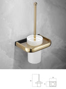GobekUsa Gold & Black Bathroom Hardware Set: Shelf, Towel Rack, Paper Holder, Brush Holder