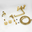 GobekUsa Gold Bathtub Shower Set with Dual Control Wall Mount