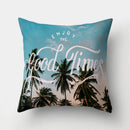 GobekUsa Green Tropical Leaves Forest Pillowcase - Natural Mountain Ocean Wave Decor