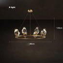 GobekUsa Crystal Copper Round Chandelier: Elegant LED Suspension Lamp for Dinning Room