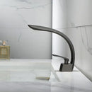 GobekUsa Brushed Gold Basin Faucet: Grey/Black Bathroom Mixer Tap, Waterfall Design with Single Handle
