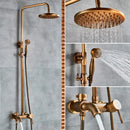 GobekUsa Brass Shower Set with 8" Rainfall Head, Wall Mounted Bathtub Faucet