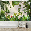 GobekUsa Botanical Palm Leaf Green Tapestry | Tropical Rainforest Plant Wall Hanging
