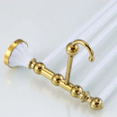 GobekUsa Gold & White Bathroom Accessories Set: Corner Shelf, Paper Holder, Towel Holder, Toilet Brush Holder, Towel Rack