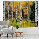 GobekUsa Birch Forest Starry Sky Wall Tapestry: Psychedelic Hippie Mandala Landscape Art